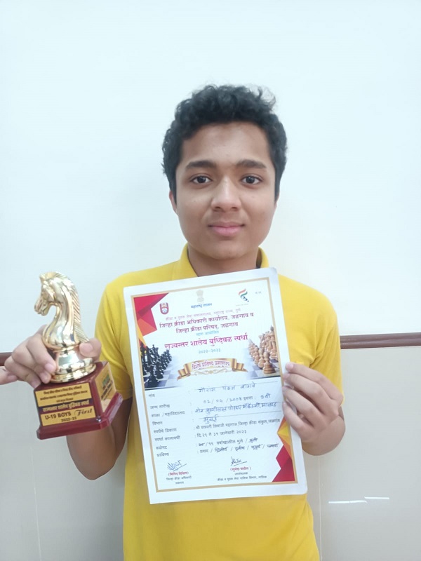 Gaurang Bagwe secured the  1st position in the  U-19 Maharashtra State Chess Championship, SJPA